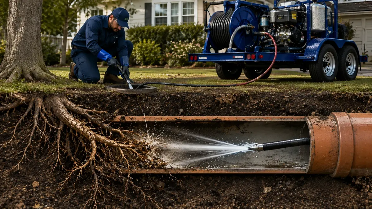 Tree Root Removal with Hydro Jetting in Carlsbad